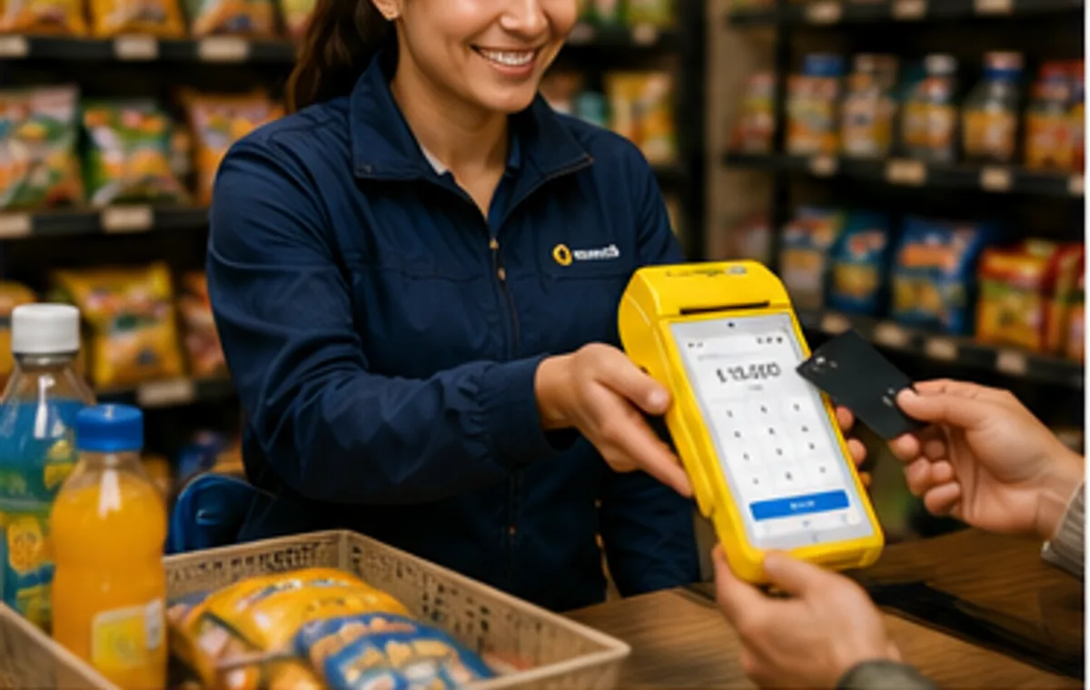 Comercio local cobrando con Point Smart 2